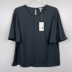A‎ New Day Black Blouse Sz M NWT